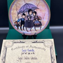 Anna Perenna “Purple Umbrella” Plate Part Of The Joyful Children Collection By P. Buckley Moss 