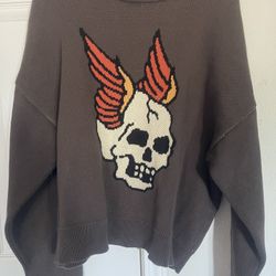 PACSUN WINGED SKULL CREWNECK