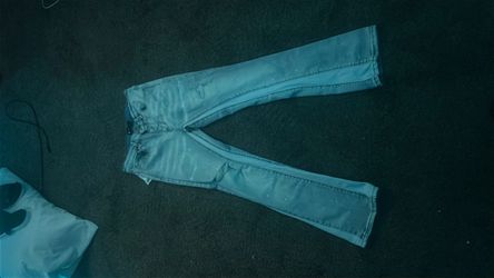 Flared purple jeans