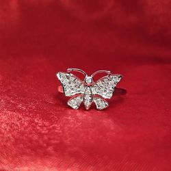 10k Yellow Gold Diamond butterfly Ring 0.27 ctw 
