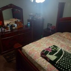 King Bed Frame Long Dresser With Mirror Tall Dresser End Table