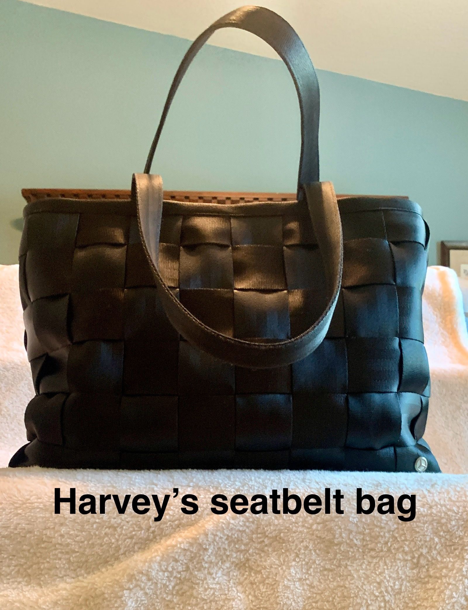 Harvey’s Mercedes-Benz edition seatbelt tote
