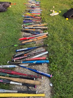 Large Lot of Baseball & Softball Bats