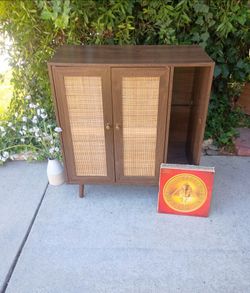 Storage Cabinet with Shelves Rattan Doors  33" X 16" D X 36" T