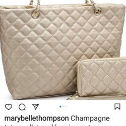 3 Charm Bangle Bracelets And Tote With Wallet Combo 