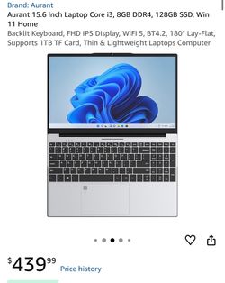 Aurant 15.6 Inch Laptop Core i3 Windows 11