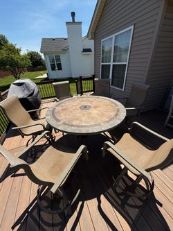 7-Piece Outdoor Patio Dining Set + Umbrella+Cover – $850
