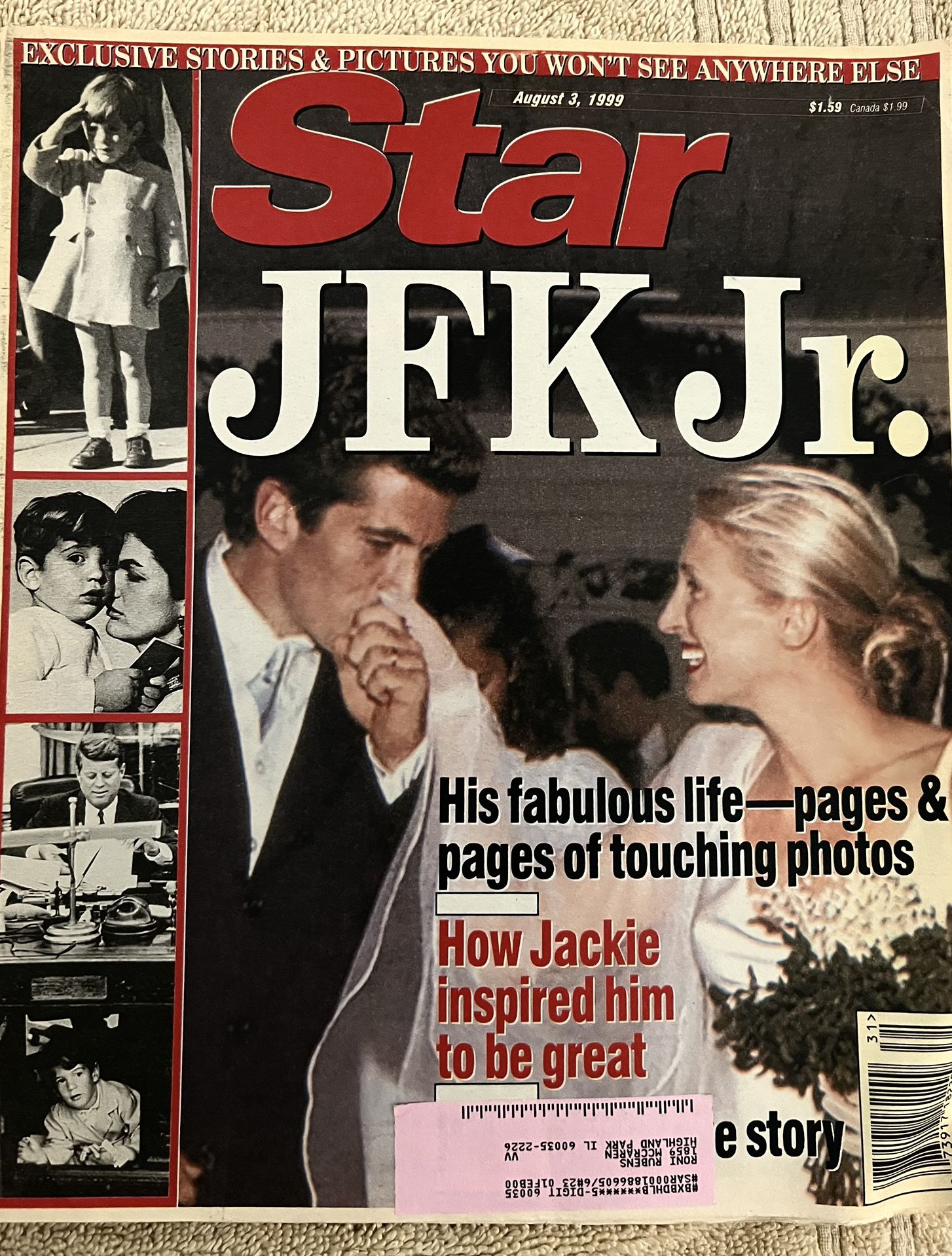 Aug 3, 1999~JOHN F  KENNEDY JR.~WEDDING~PHOTOS~STAR Magazine~