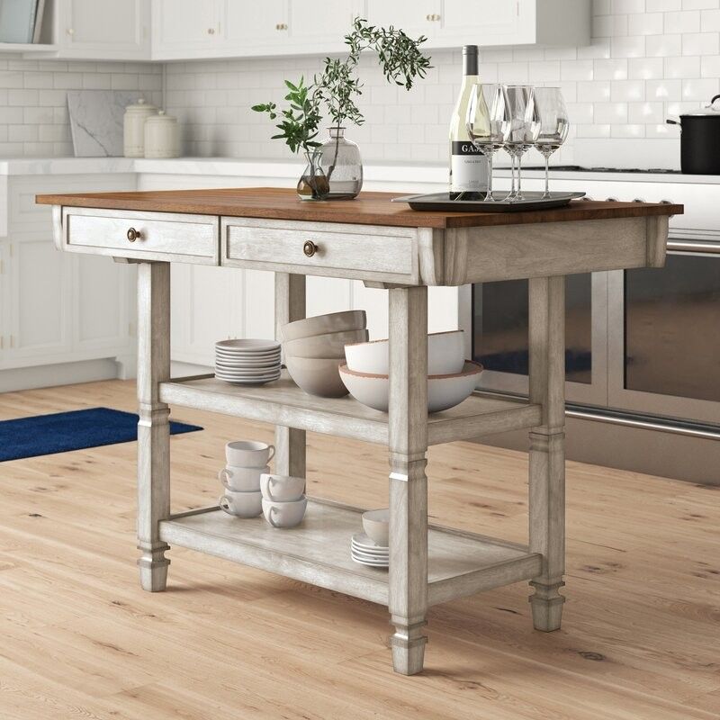 Birch Lane Erickson Solid Wood Kitchen Island