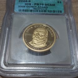 2008-S $1 Coin  Adams ICG Certified PR70 DCAM