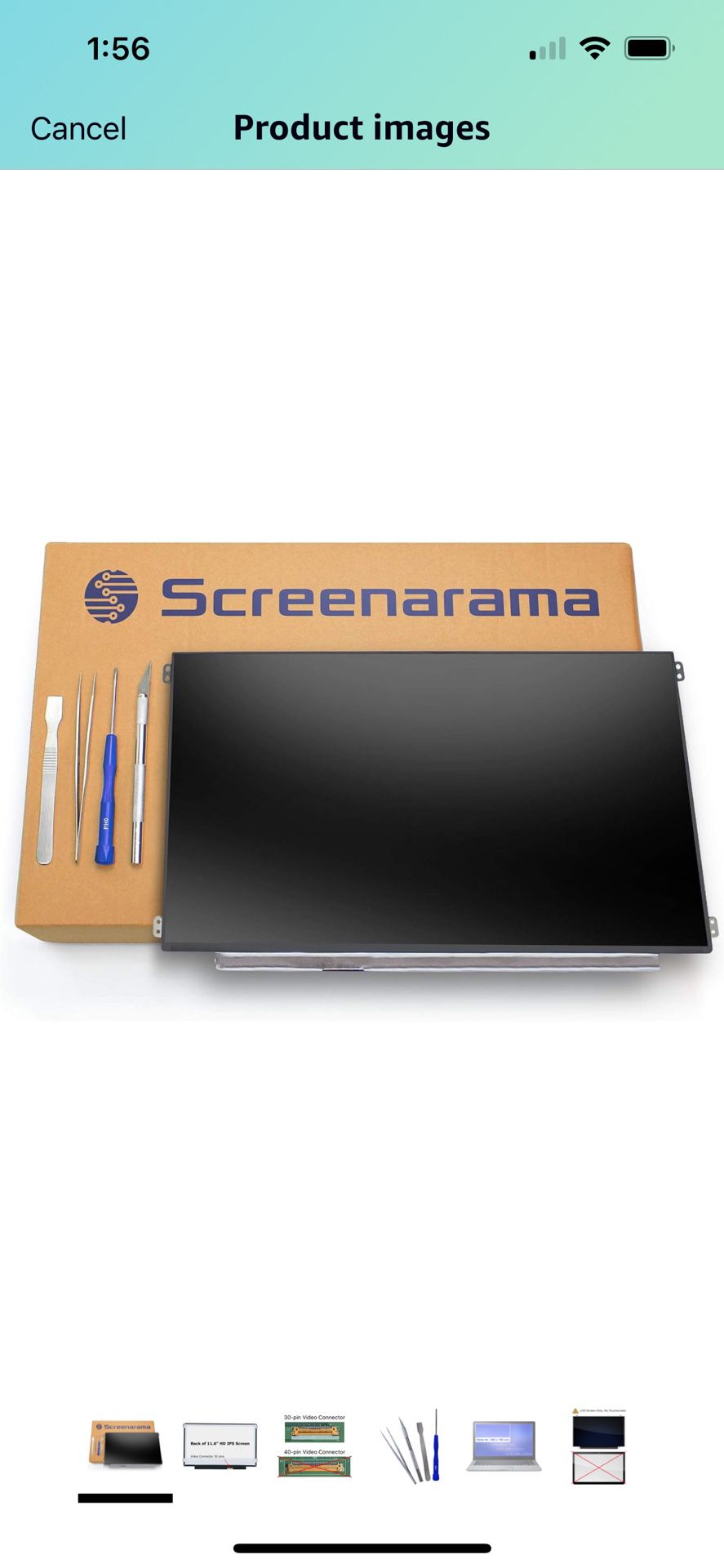 New Screen Replacement for B116XAN04.0, HD 1366x768, IPS, Matte, LCD LED Display