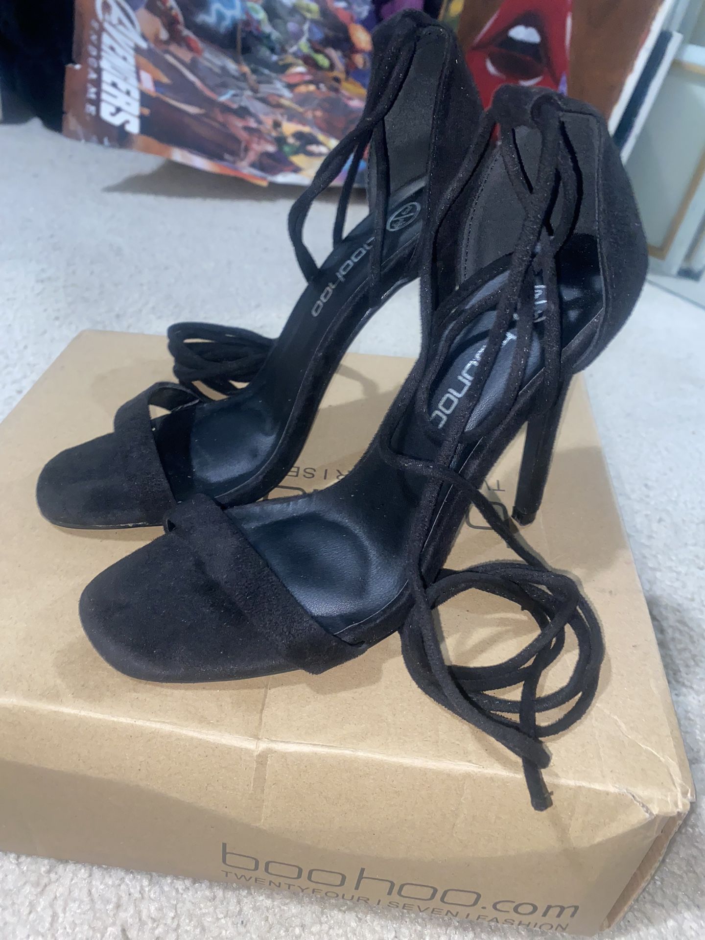 Black Heels From Boohoo Size 5