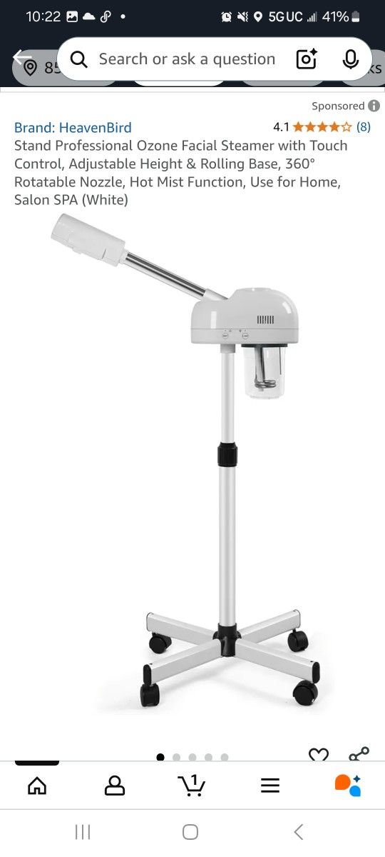 Professional Ozone Facial Steamer - Adjustable & Rotatable, White