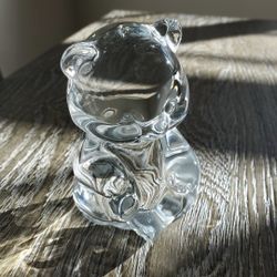 Princess House 24% Lead Crystal Bear Paperweight Germany 
