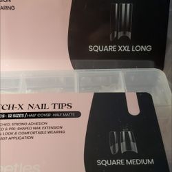 NEW* NAIL TIPS (2 BOXES)  SQUARE MEDIUM & SQUARE XXL LONG)