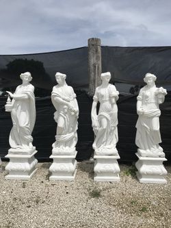 Garden statues four season