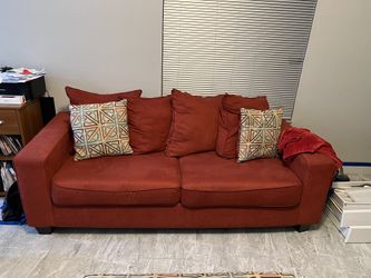 2pc Rooms To Go Red Used Couch And Love Seat