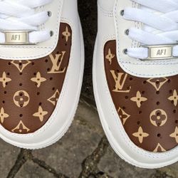 Lv Print Custom Nike Af1 Shoes