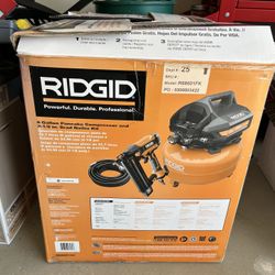 Ridgid 6 Gallon Pancake Compressor with 2 - 1.8 Inch Brad Nailer Kit