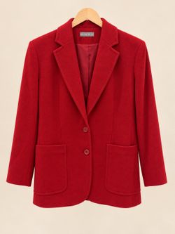 Kate Hill Red Tailored Blazer with Notch Lapels