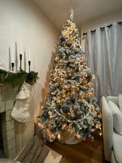 Christmas tree with fake snow