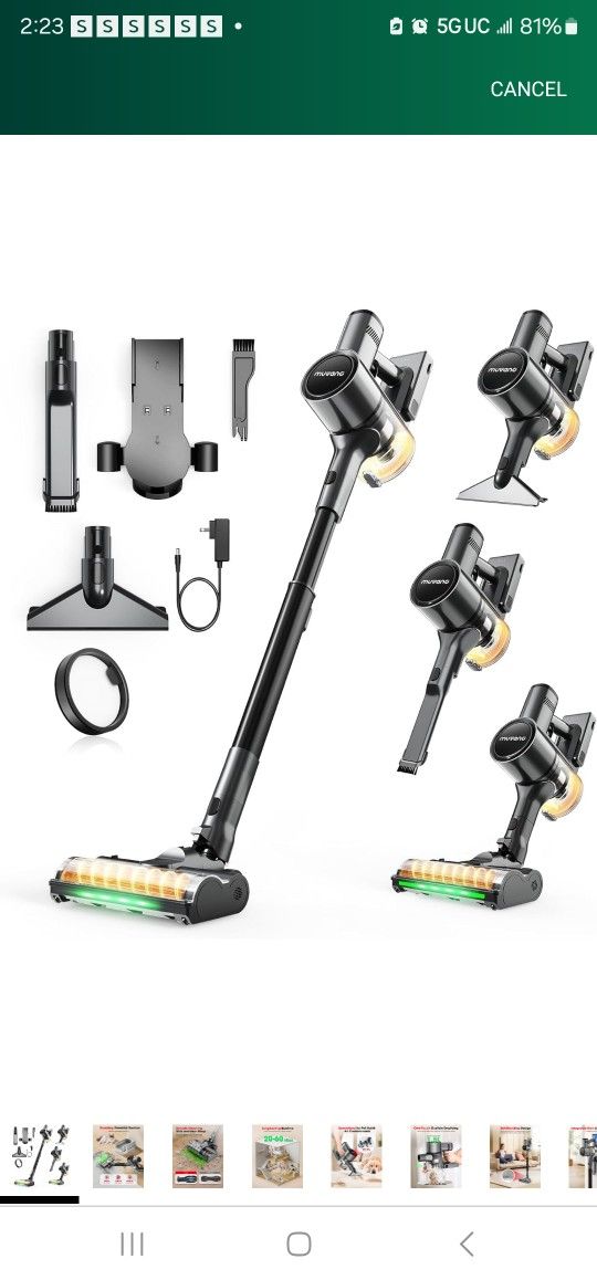 Cordless Vacuum Cleaners, G26 Vacuum Cleaner, Rechargeable Stick Vac for Hardwood Floors
45KPA Powerful Suction Up to 60 Minutes Tangle-Resistant for