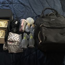 2 Breast Pumps, Backpack, And Pumping Supplies