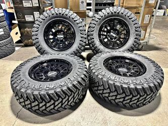 NEW WHEELS & TIRES 17x8.5 0mm Method MR321 Gloss Black 6x139.7 33x12.50R17 Atturo Trail Blade M/T