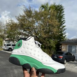 Green / White Jordan 13s  ( USED )
