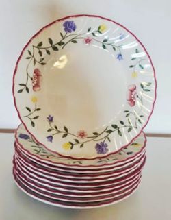 Johnson Brothers Summer Chintz 6-1/4" Bread Plates Set Of 10 Vintage Floral Pink #11