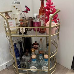 Gold Rolling Bar Cart