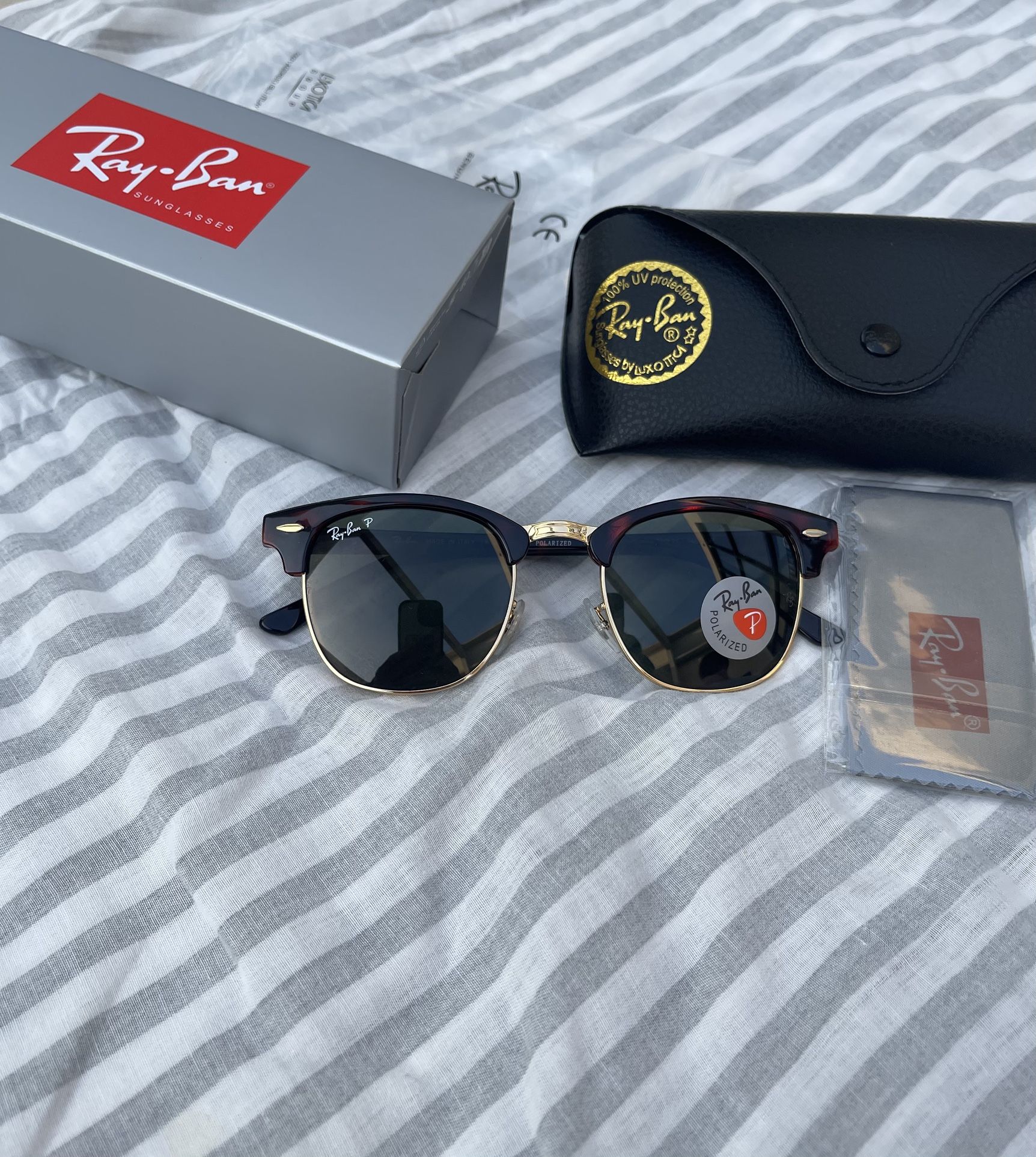 3016 Club Master Tortoise Polarized Lenses Sunglasses 