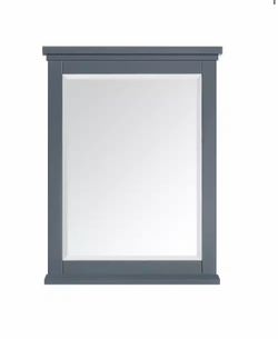 Home Decorators Collection Merryfield 24 in. W x 32 in. H Rectangular Wood Framed Wall Bathroom Vanity Mirror in Dark Blue-Gray