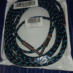 2 Pack Guitar Cable 10ft - Straight Instrument Cable Quarter Inch Cable