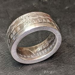 Morgan Silver Dollar Coin Ring Size 113/4