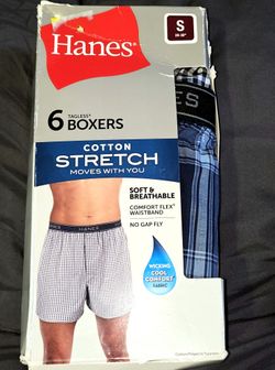 Hanes men's boxers, size S - 5 pair, new