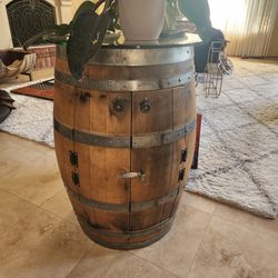 Custom Wine Barrels With Shelves & Doors & Glass Top