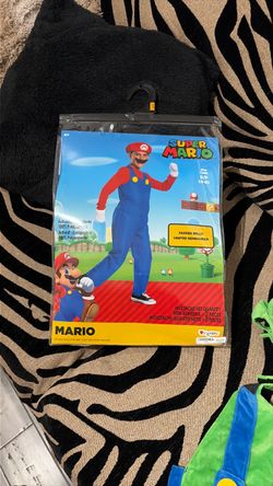 Mario kid small 4/-6 and Luigi small/med dog costume
