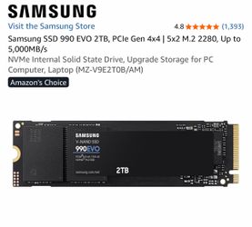 Samsung SSD 990 EVO 2TB NVMe M.2 Internal Solid State Drive