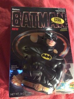 BATMAN 1989 CEREAL BOX W/ COIN BANK SEALED RALSTON MOVIE PROMO KEATON