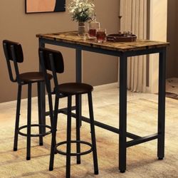Bar Height Table With Two Stools 