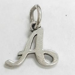 James avery silver Script Initial A Charm
