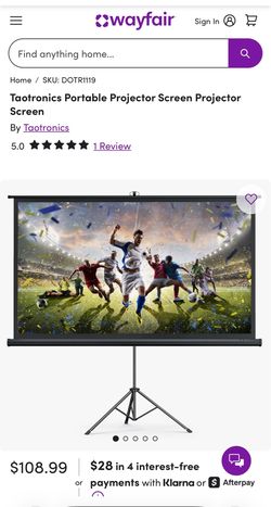 Projector Screen with stand 100inch