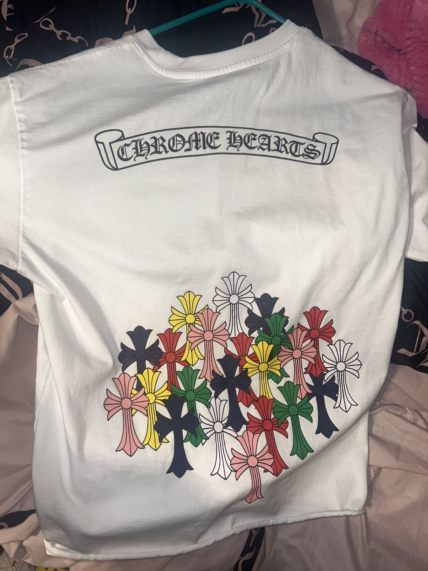 Cropped Chrome Heart Shirt