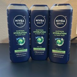 Nivea Men Maximum Hydration 3 In 1 BodyWash 3 For $10Aloe Vera 
