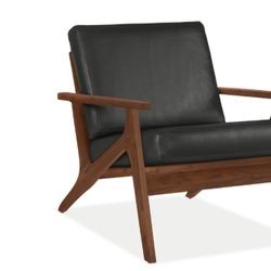 Mid CENTURY ARMCHAIR Leather And Walnut Arrmchair
