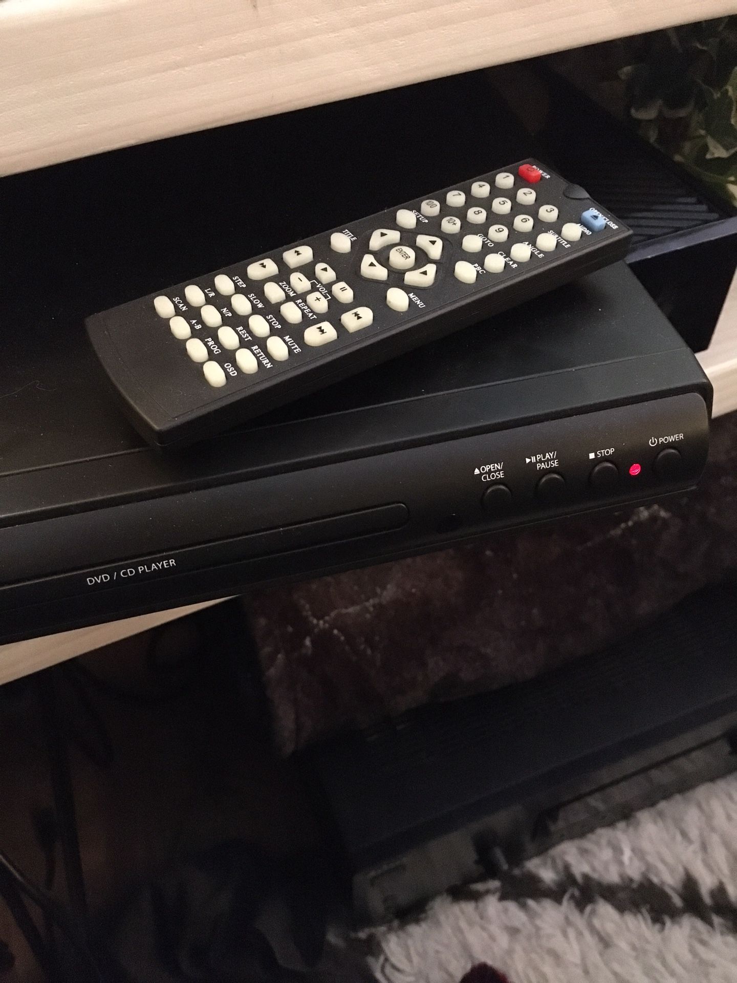 DVD player and remote