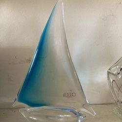 Murano Glass Sailboat From Italy : Glass Fish/ Lenox Sawfish 