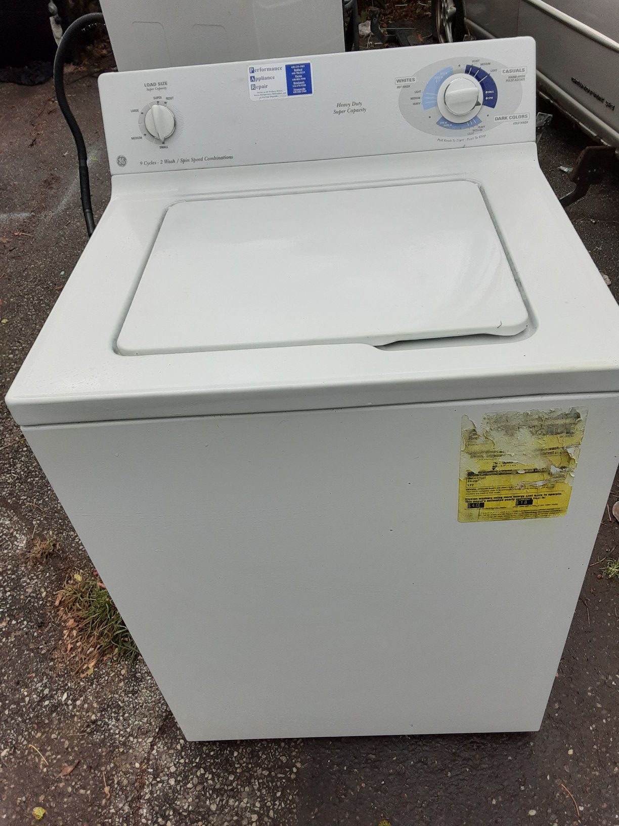 G.E. Heavy Duty Super Capacity Washer & Electric Dryer Set!