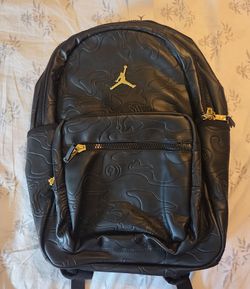 Jordan Logo Black Leather Backpack $65